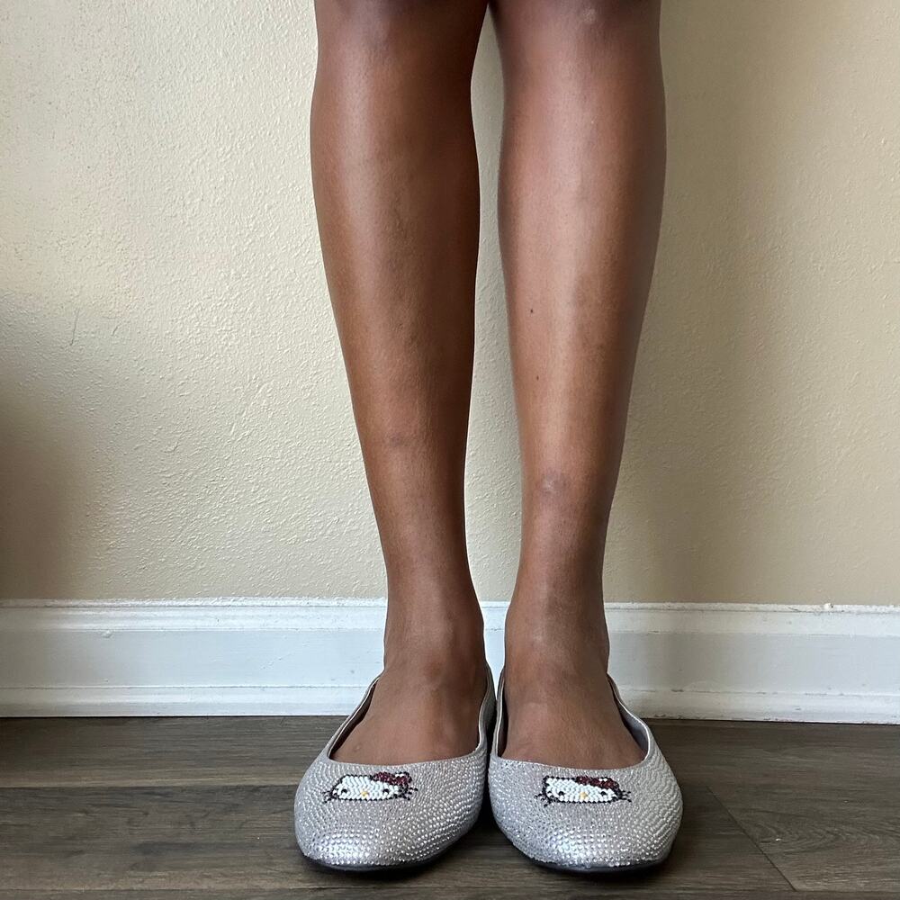 Katy Perry Collections Silver Hello Kitty Crystal Ballet Flats - Picture 6 of 11